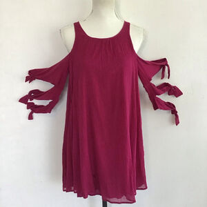 Free People Women Sexy Fuchsia Cold Shoulder Mini Event Dress XS